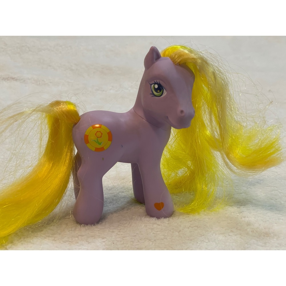 My Little Pony G3 Garden Glade 2004 Purple Earth Pony Yellow Hair Hasbro Vintage